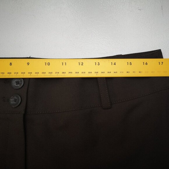 Ann Taylor Margo Ladies Size 12 Dark Brown Straight Legs Dress Pants - Picture 8 of 10